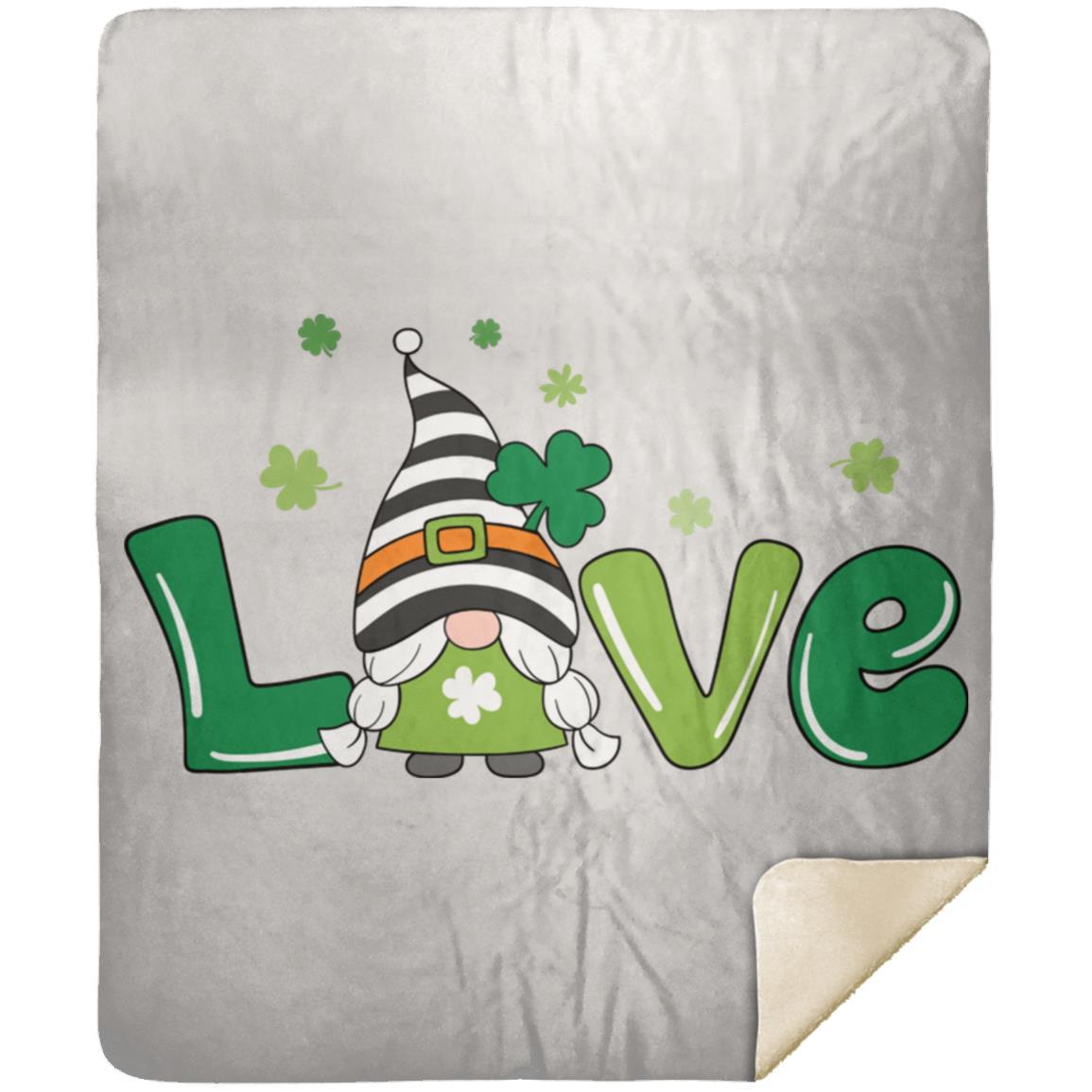 clover love gnome MSHM Premium Sherpa Blanket 50x60