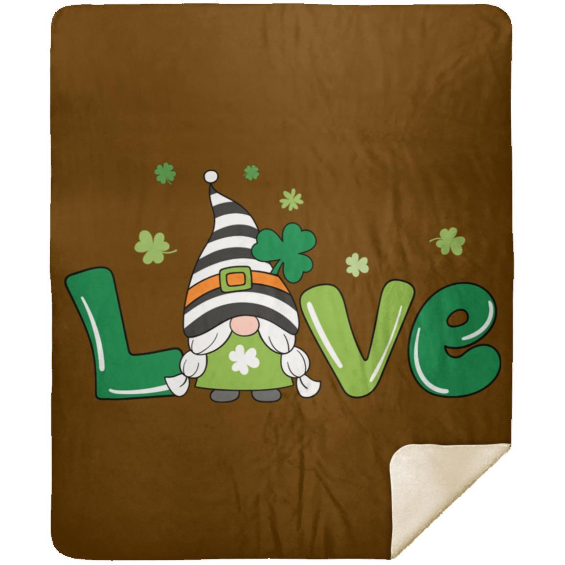 clover love gnome MSHM Premium Sherpa Blanket 50x60