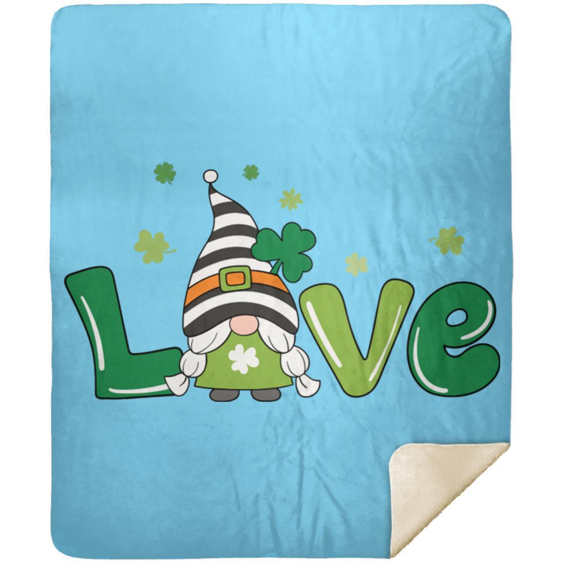 clover love gnome MSHM Premium Sherpa Blanket 50x60