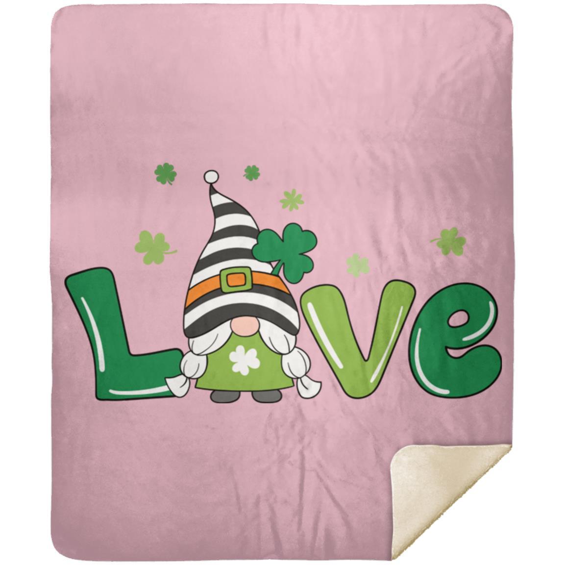 clover love gnome MSHM Premium Sherpa Blanket 50x60