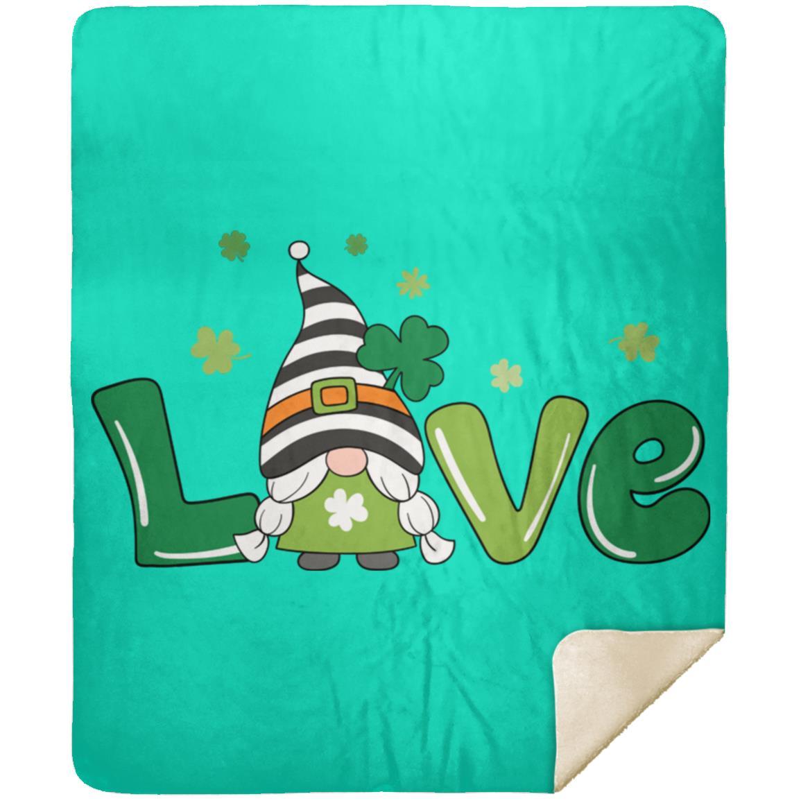 clover love gnome MSHM Premium Sherpa Blanket 50x60