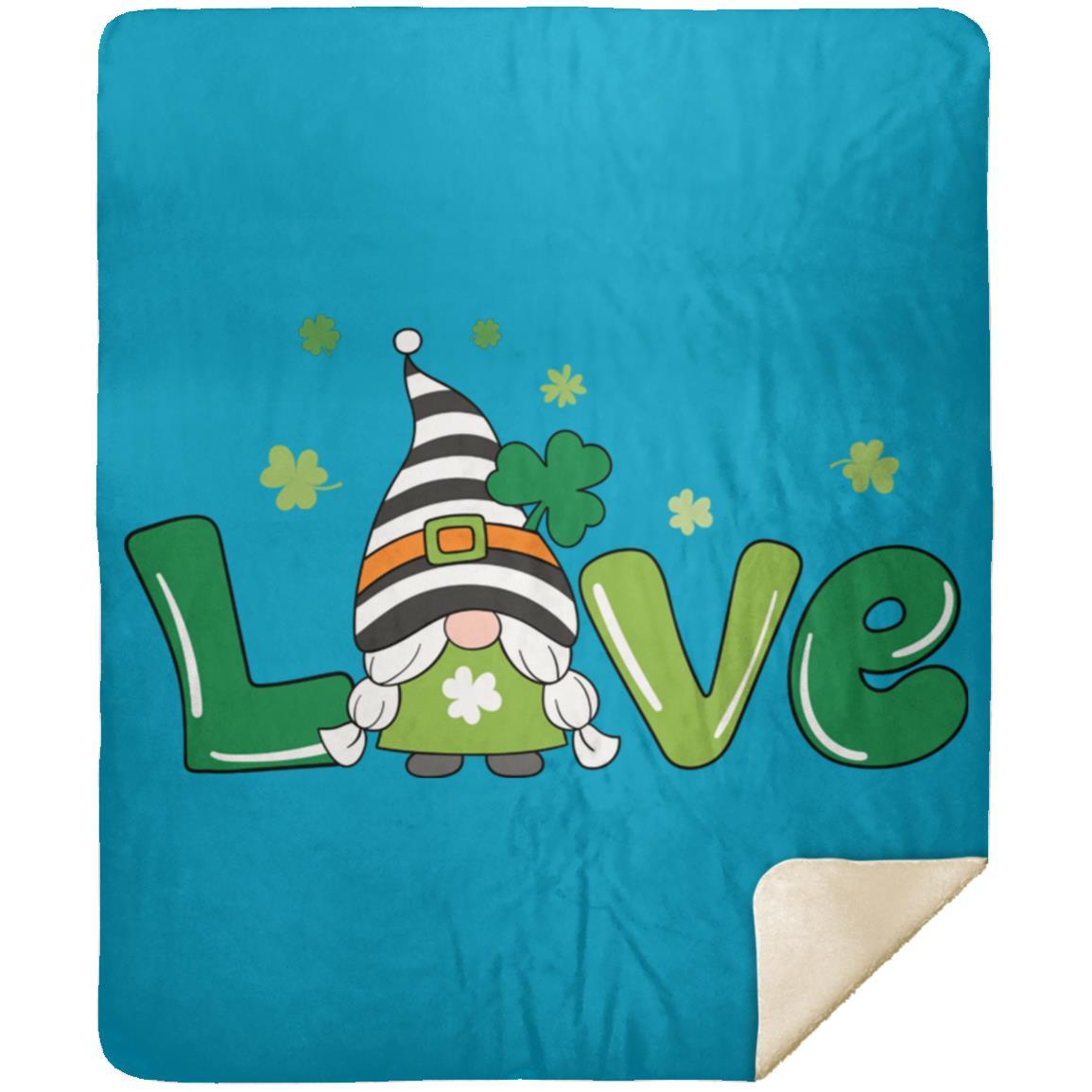 clover love gnome MSHM Premium Sherpa Blanket 50x60