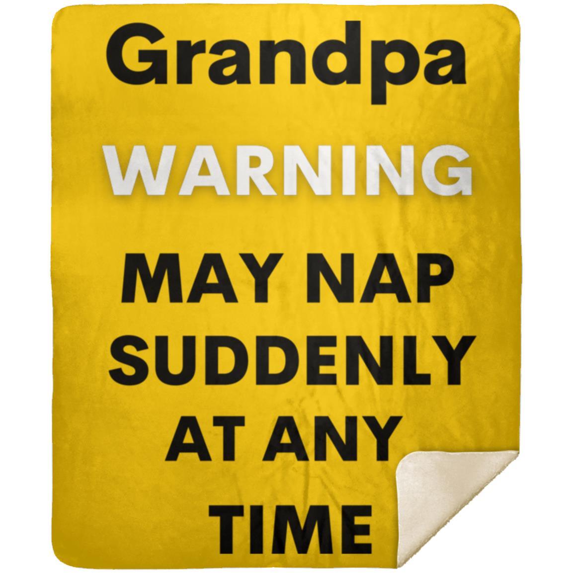 Grandpa naps black MSHM Premium Sherpa Blanket 50x60