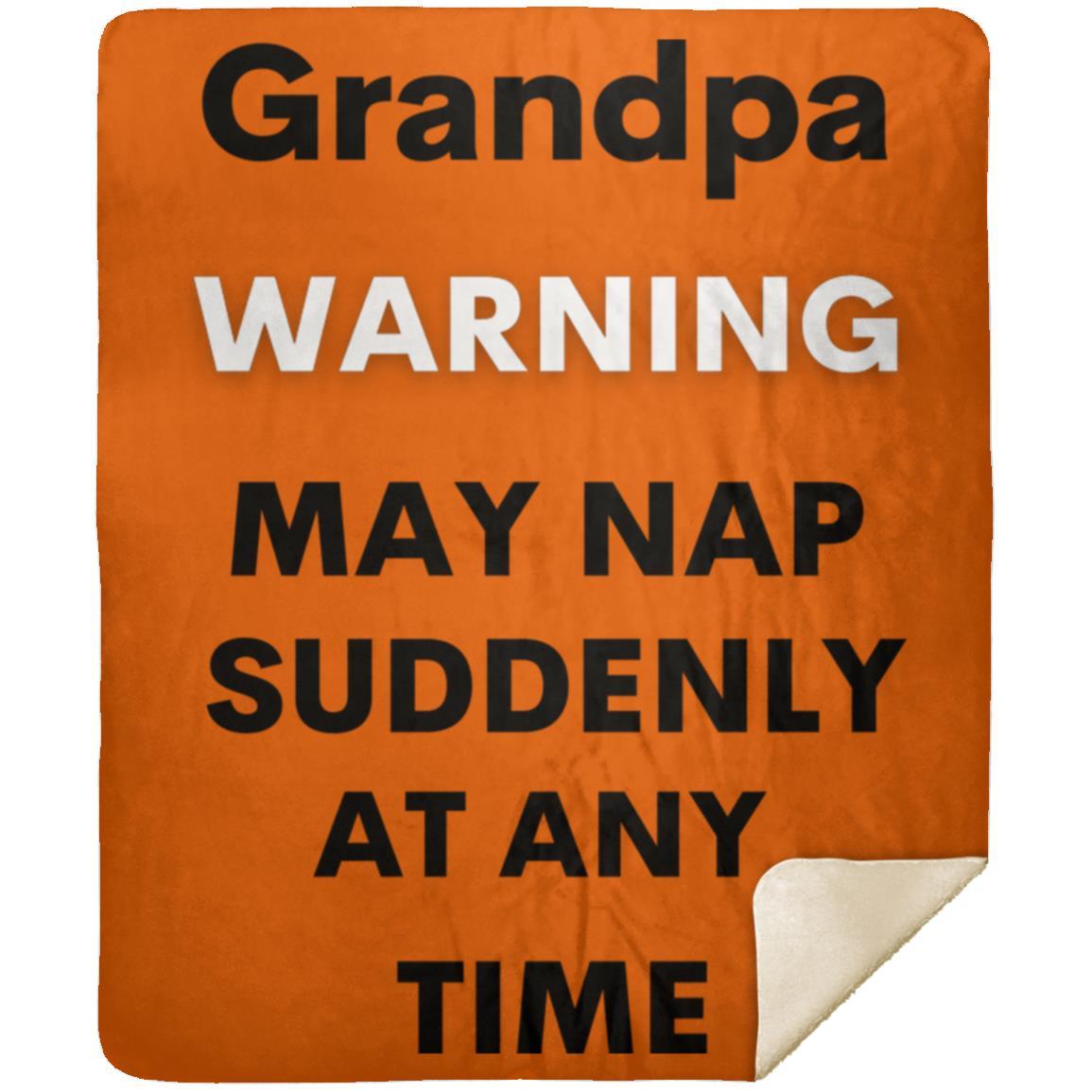 Grandpa naps black MSHM Premium Sherpa Blanket 50x60