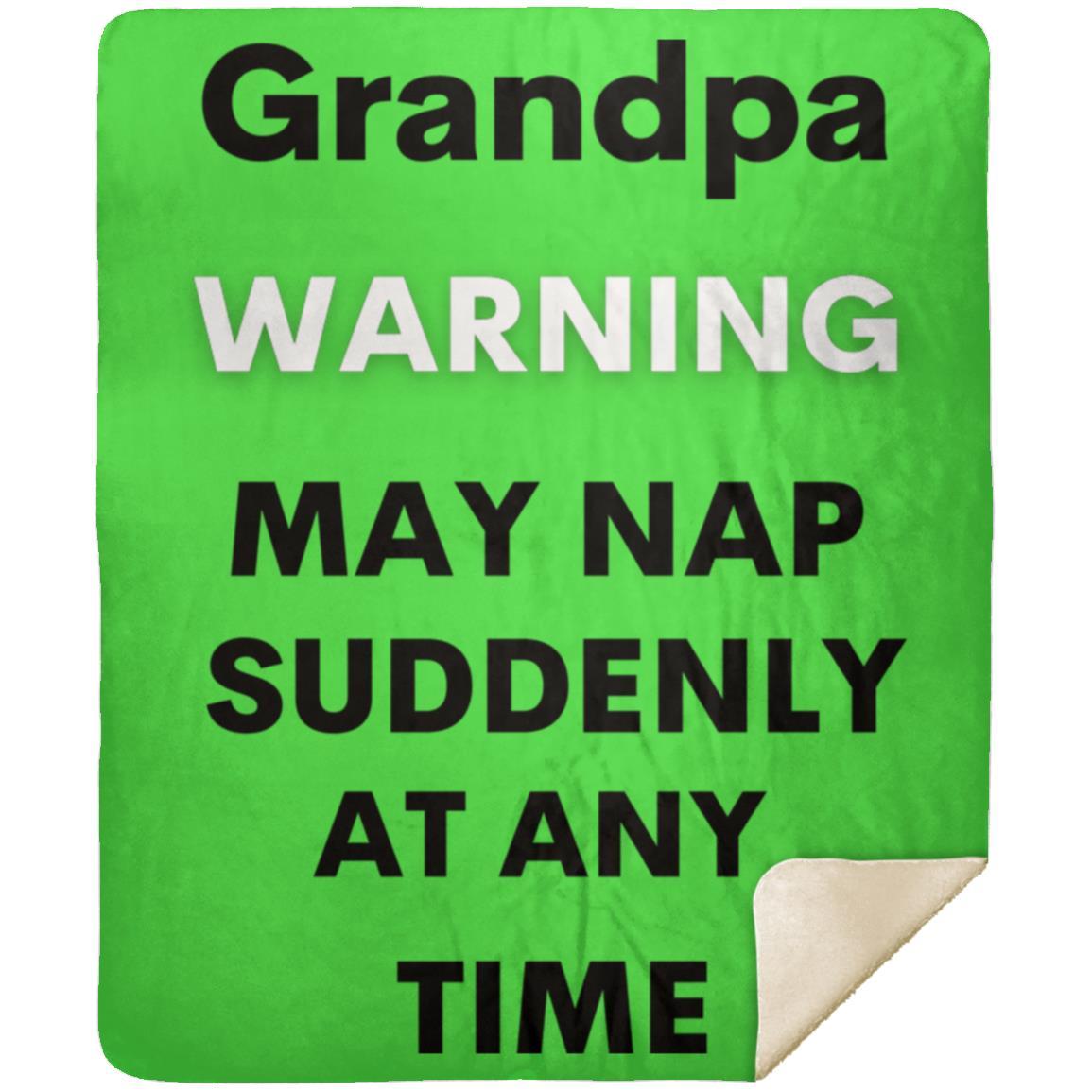 Grandpa naps black MSHM Premium Sherpa Blanket 50x60