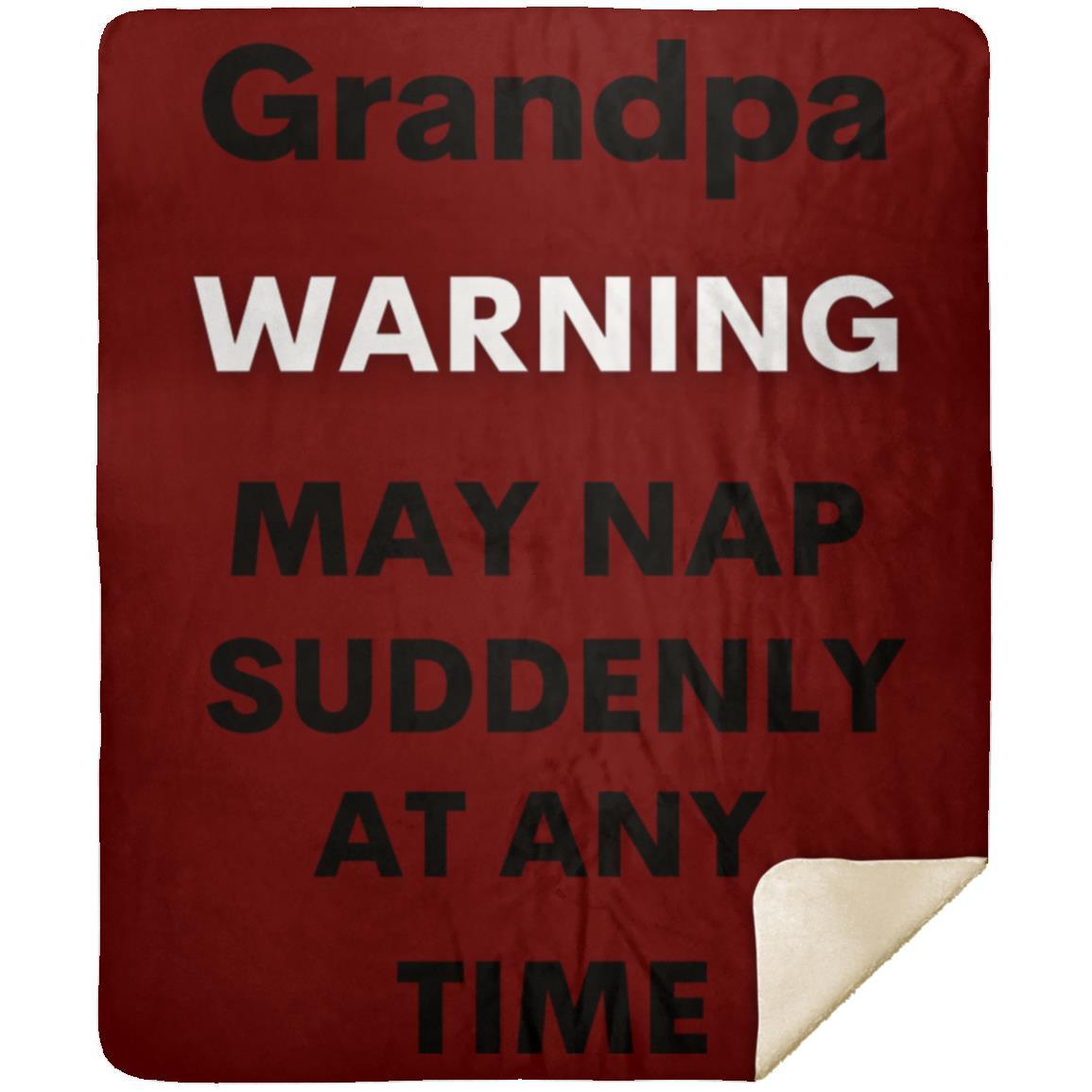 Grandpa naps black MSHM Premium Sherpa Blanket 50x60