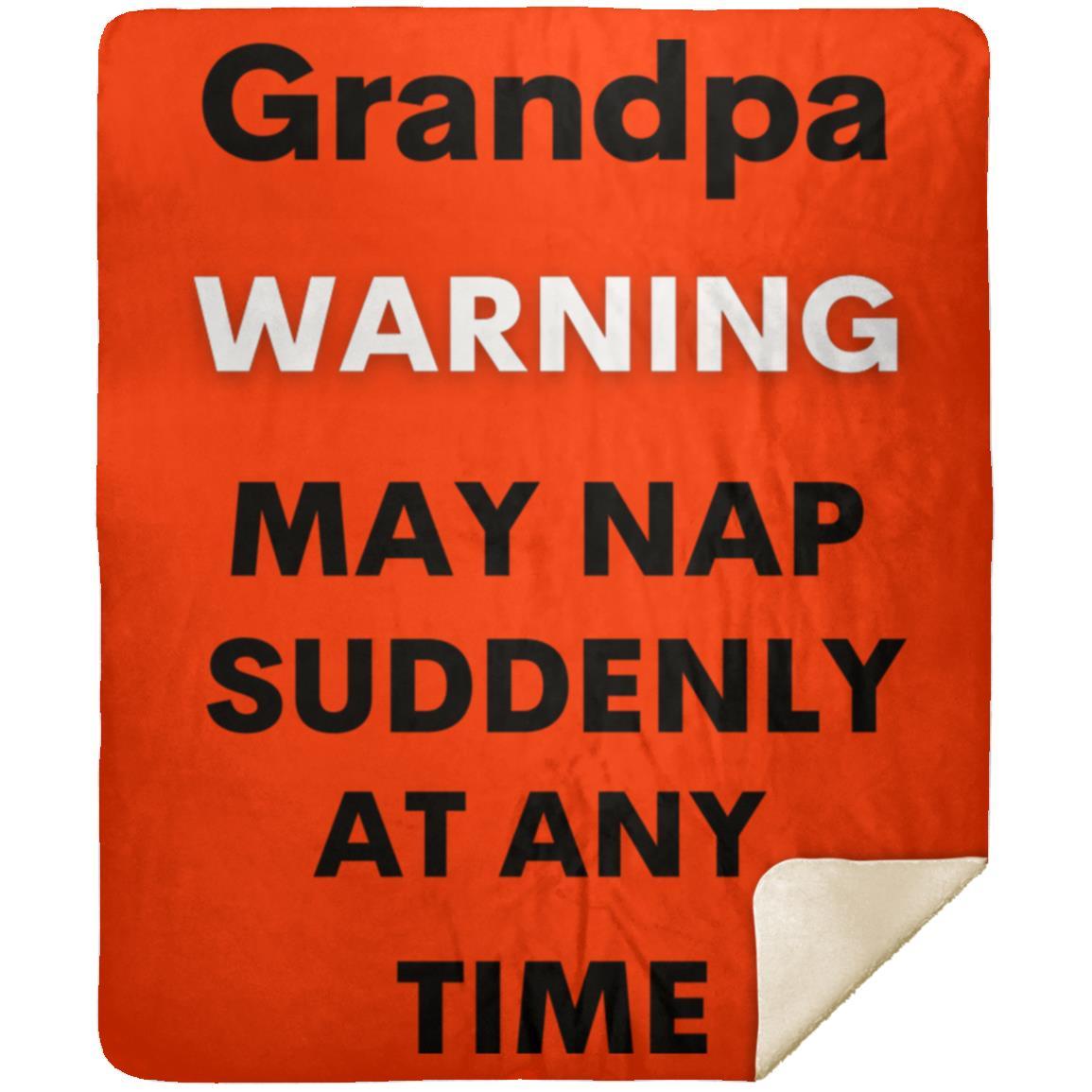 Grandpa naps black MSHM Premium Sherpa Blanket 50x60