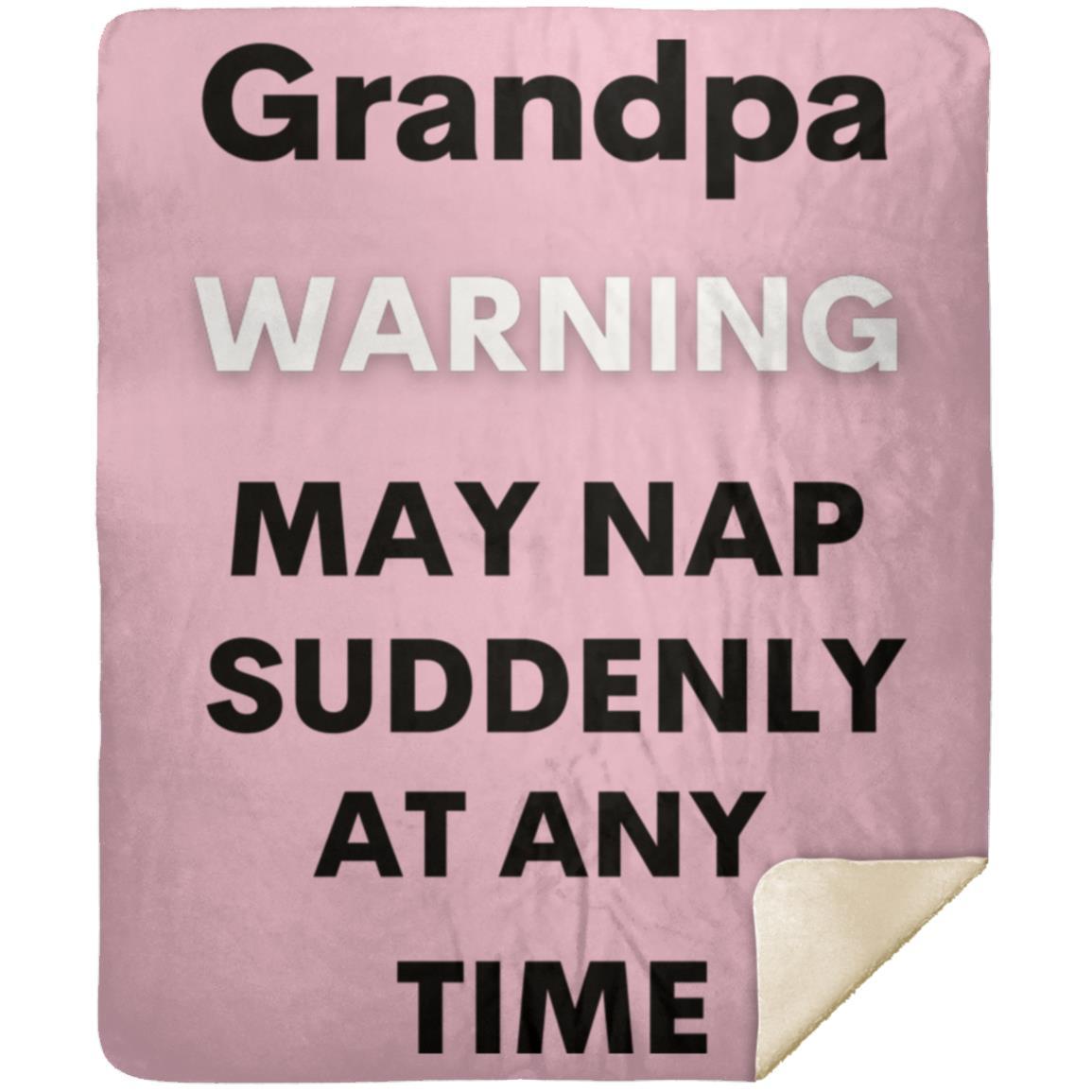 Grandpa naps black MSHM Premium Sherpa Blanket 50x60