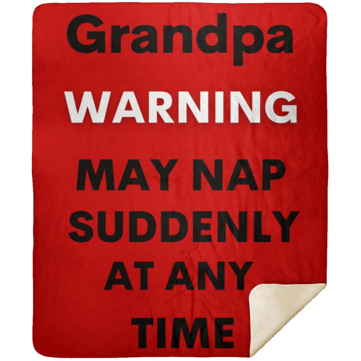 Grandpa naps black MSHM Premium Sherpa Blanket 50x60