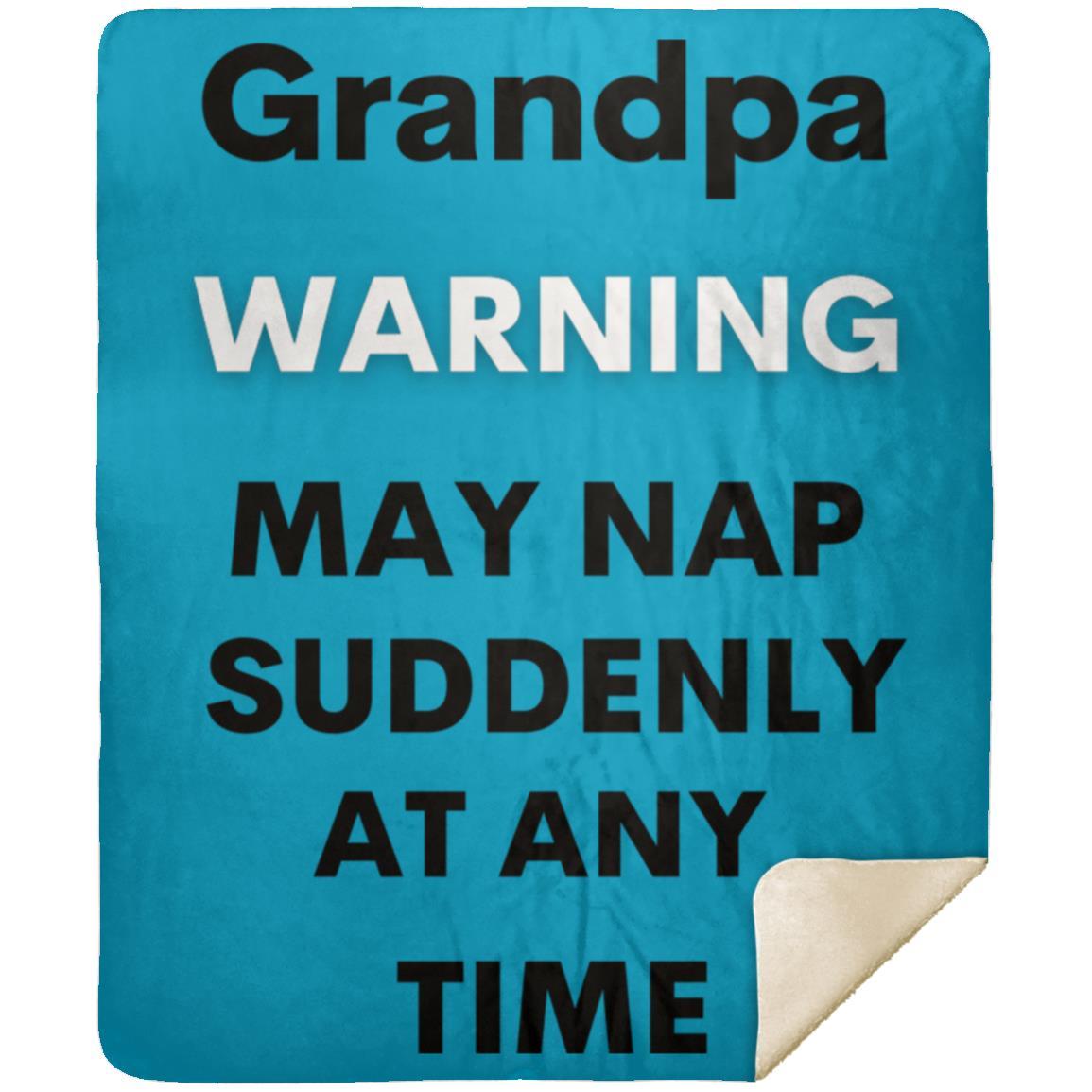 Grandpa naps black MSHM Premium Sherpa Blanket 50x60