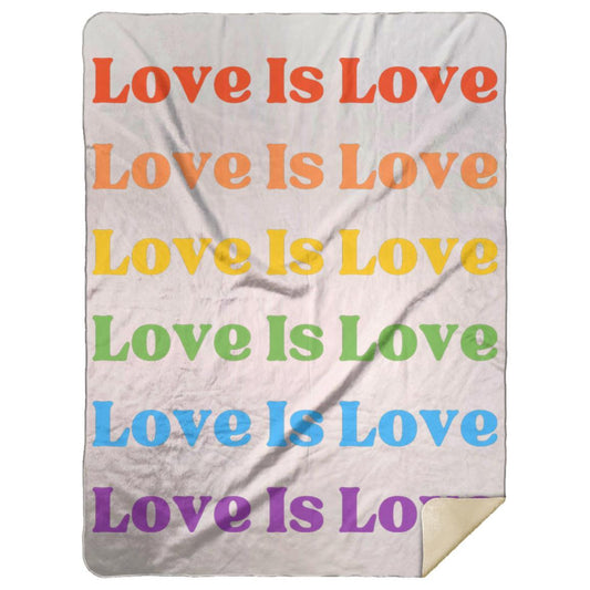 Love Is Love rainbow MSHL Premium Mink Sherpa Blanket 60x80