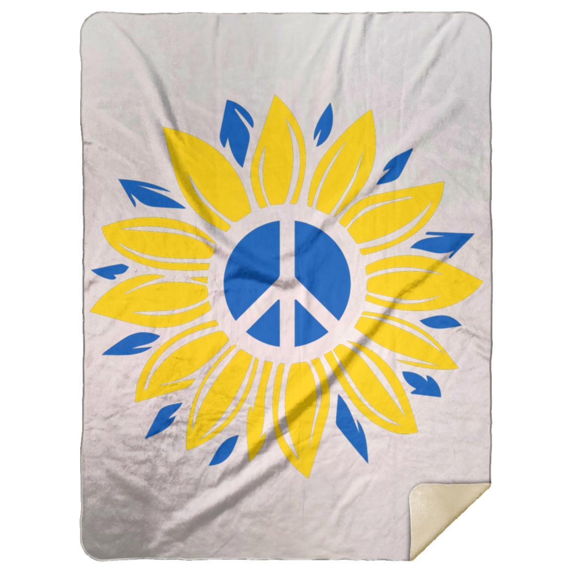 Peace flower t-shirt MSHL Premium Mink Sherpa Blanket 60x80