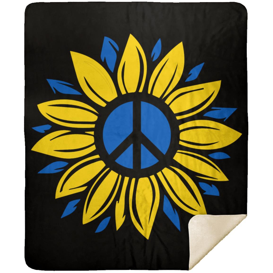 Peace flower t-shirt MSHM Premium Mink Sherpa Blanket 50x60