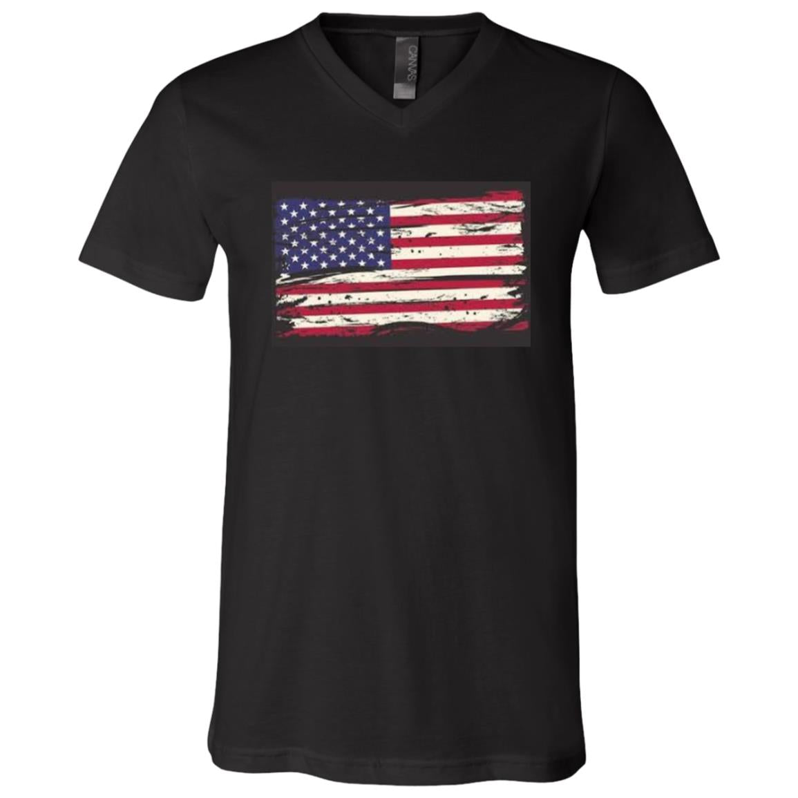 American Flag -- Unisex Jersey SS V-Neck T-Shirt