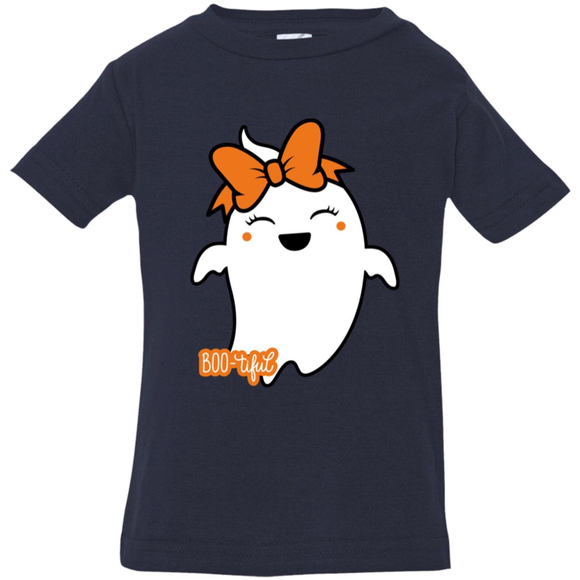 Boo-tiful Ghost with Bow 3322 Infant Jersey T-Shirt