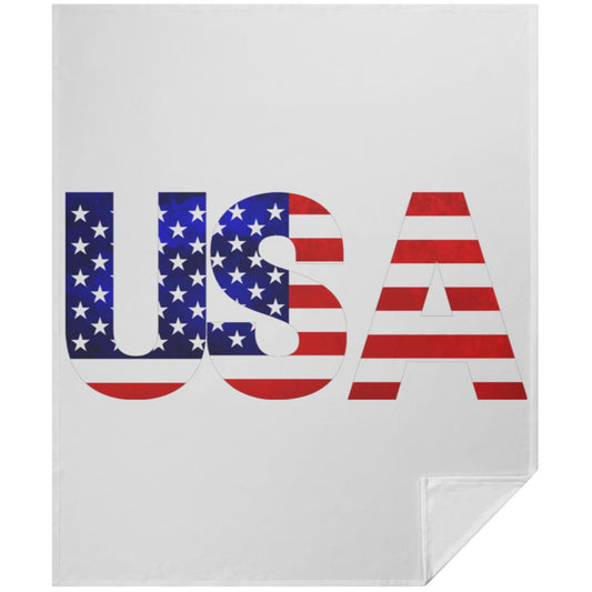 USA American Flag T-shirt TVM Twin Velvet Blanket 50x60