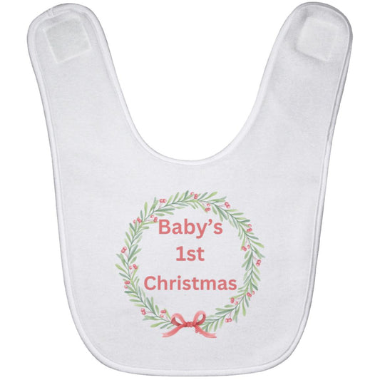 Baby’s 1st Wreath Christmas -- Baby Bib