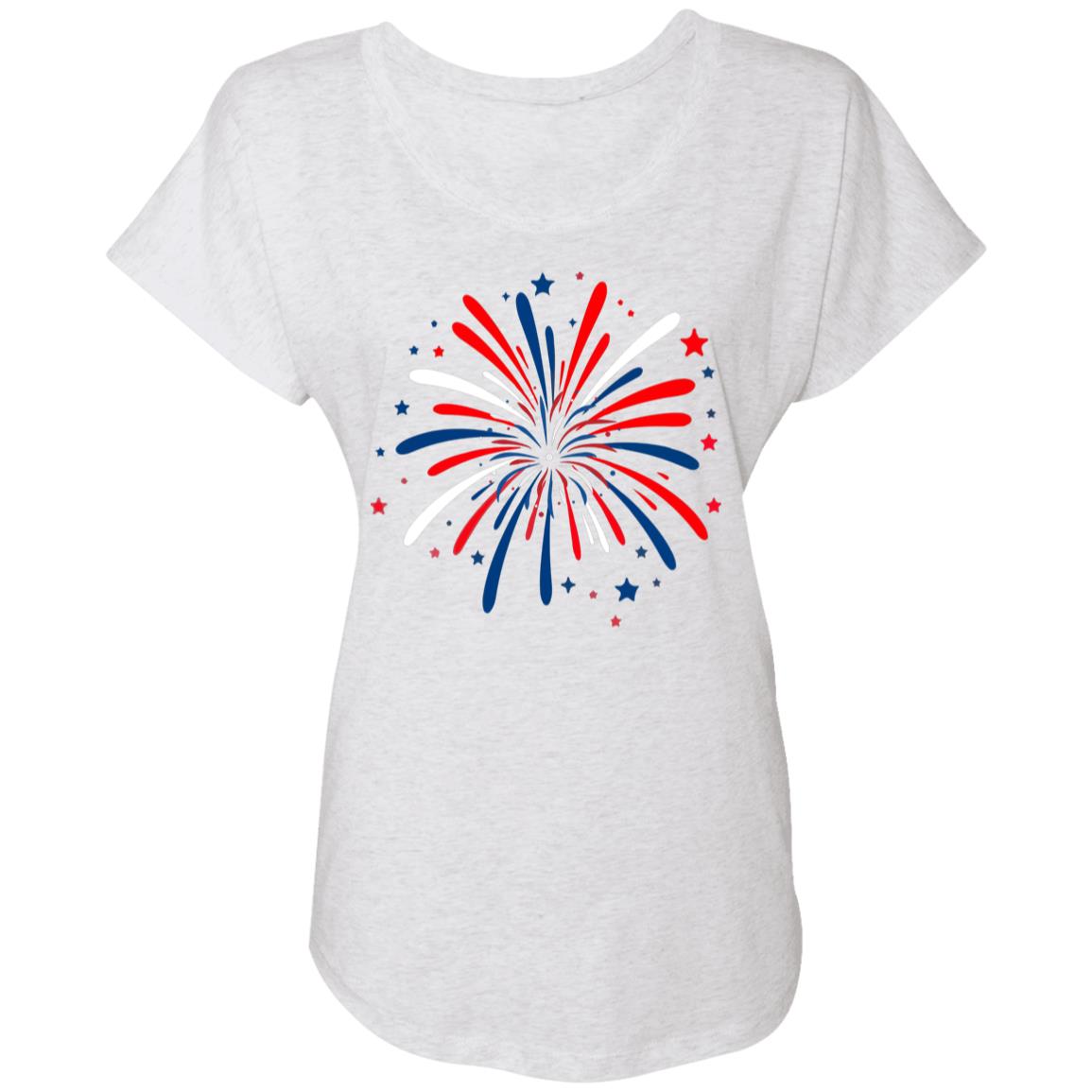 4th of July Firework NL6760 Ladies' Triblend Dolman Sleeve