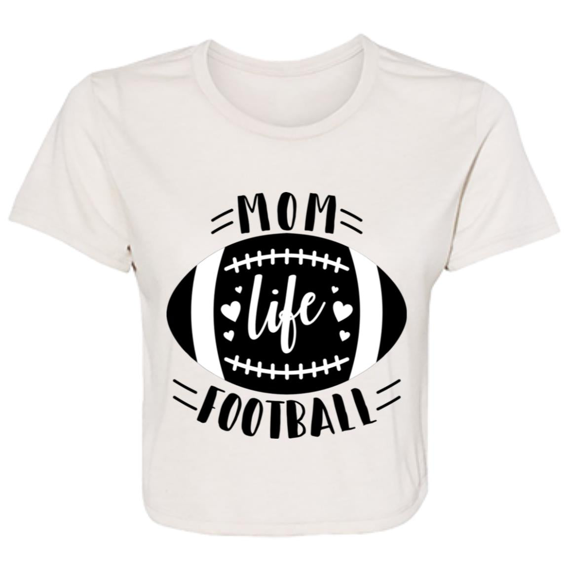 Football My Mom Life -- Ladies' Flowy Cropped Tee