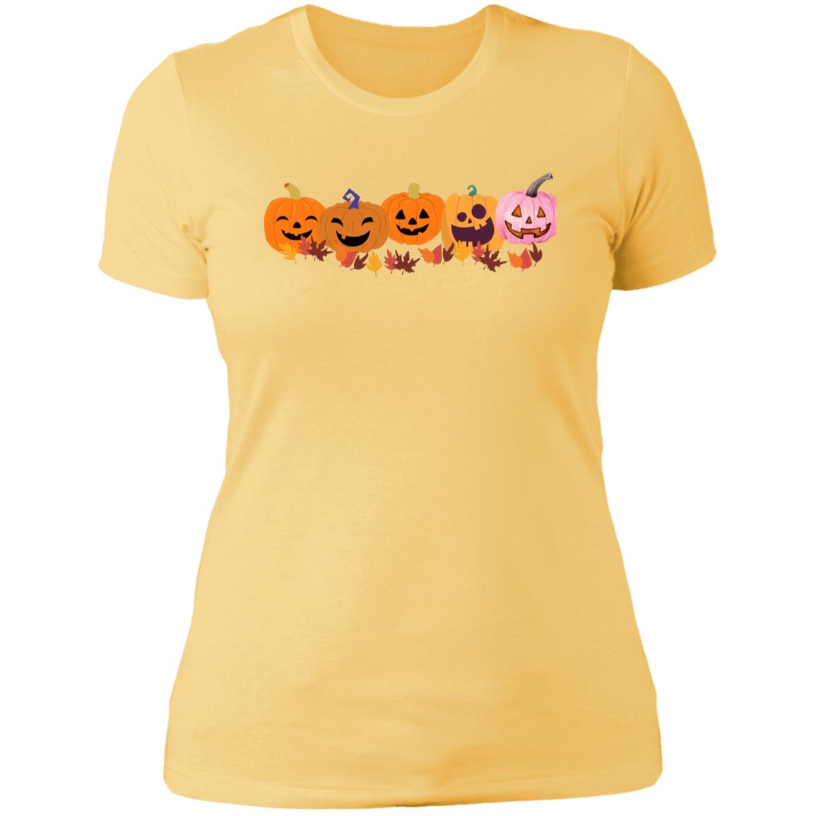 Jack 0 Lanterns in a Row NL3900 Ladies' Boyfriend T-Shirt