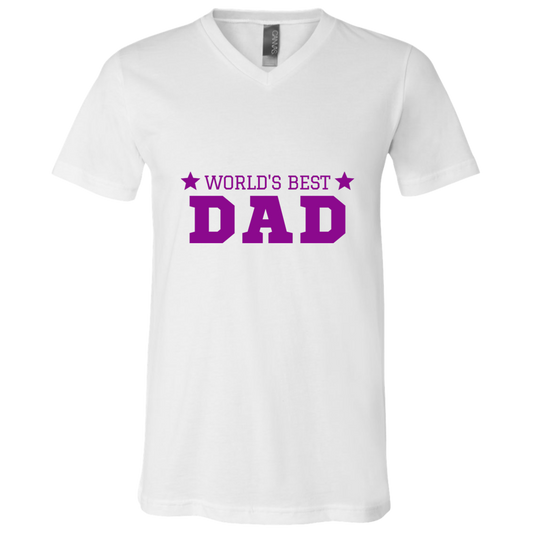 World's Best Dad -- Unisex Jersey SS V-Neck T-Shirt