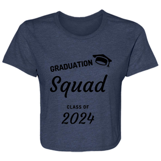 Grad Squad 2024 Black B8882 Ladies' Flowy Cropped Tee