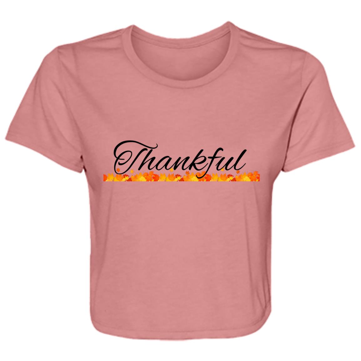 Thankful -- Ladies' Flowy Cropped Tee