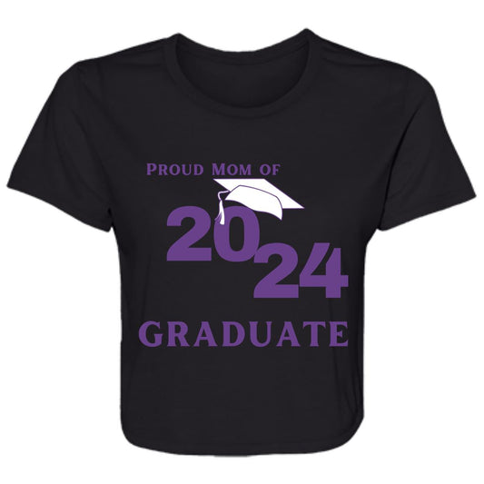 Proud Mom -- Graduate 2024 -- Ladies' Flowy Cropped Tee