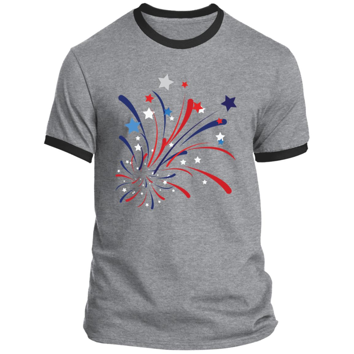 4th of July Firework -- CLOSEOUT -- Ringer Tee