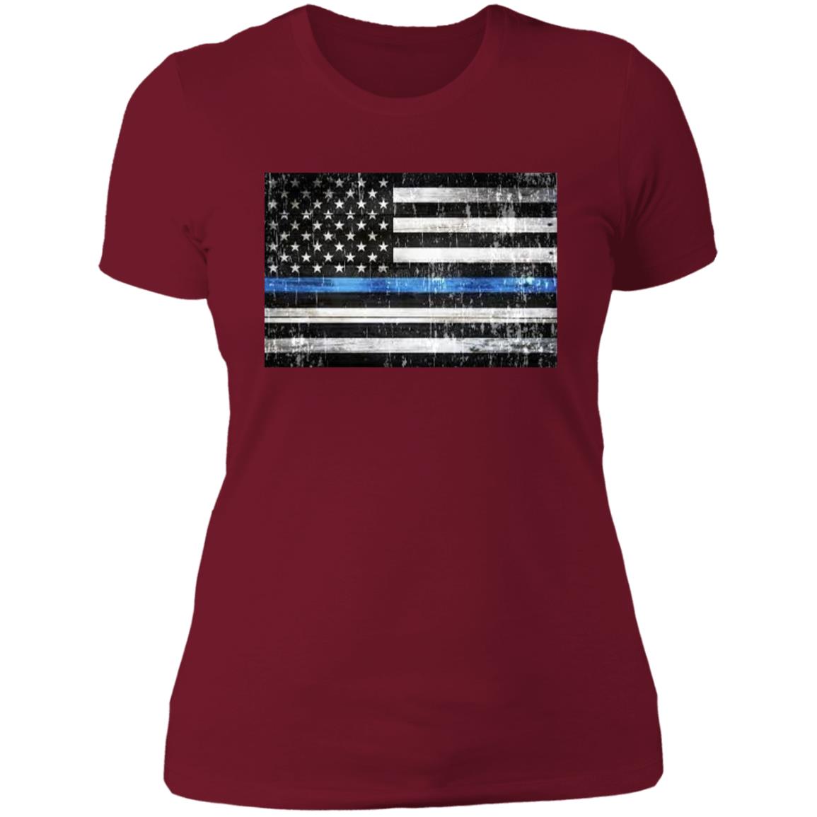 American Flag -- Police -- Ladies' Boyfriend T-Shirt