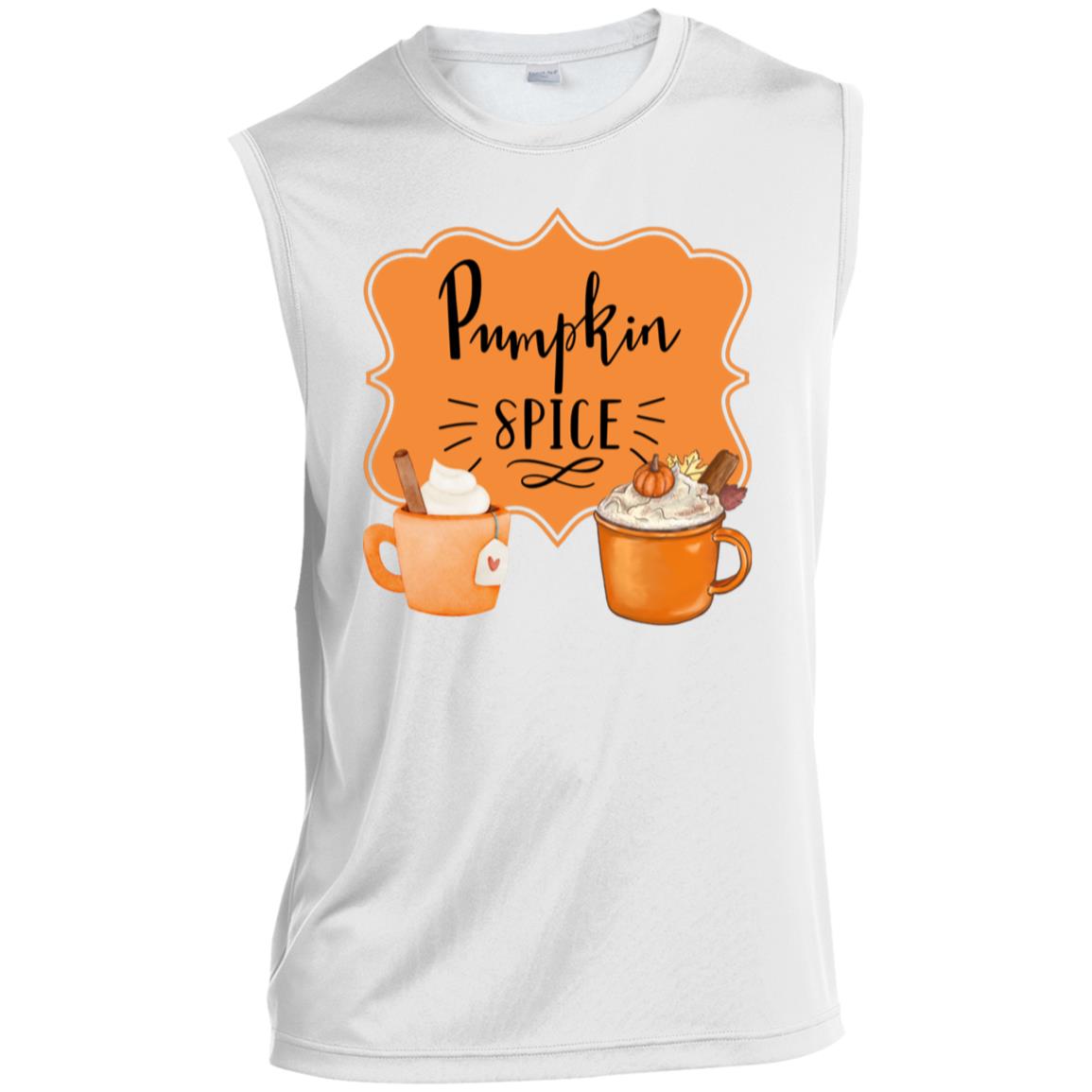 Pumpkin Spice Latte Orange Black -- CLOSEOUT -- Men’s Sleeveless Performance Tee