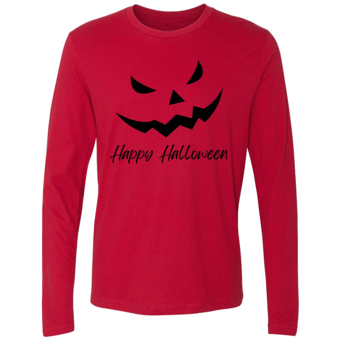 Scary Jack O Lantern Face -- Men's Premium LS