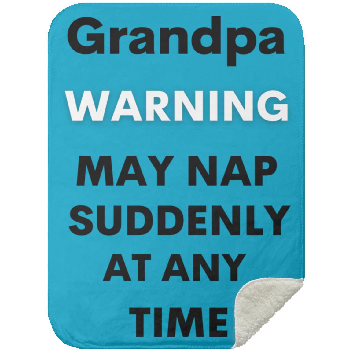 Grandpa naps black MSHS Premium Sherpa Blanket 30x40