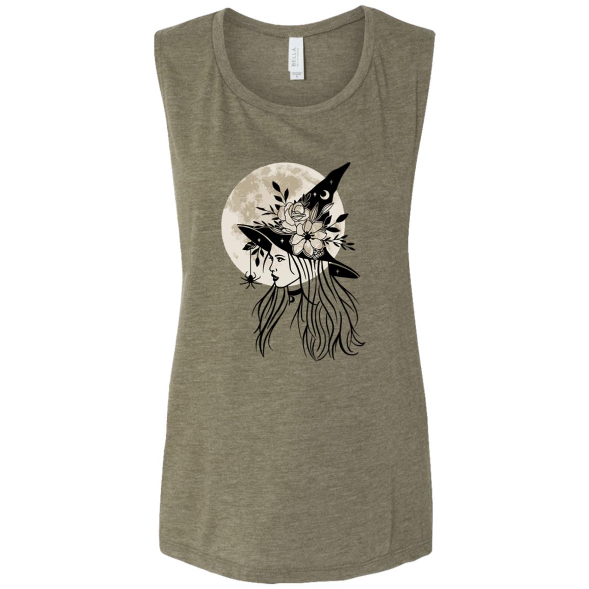 Witchy Moon -- Ladies' Flowy Muscle Tank