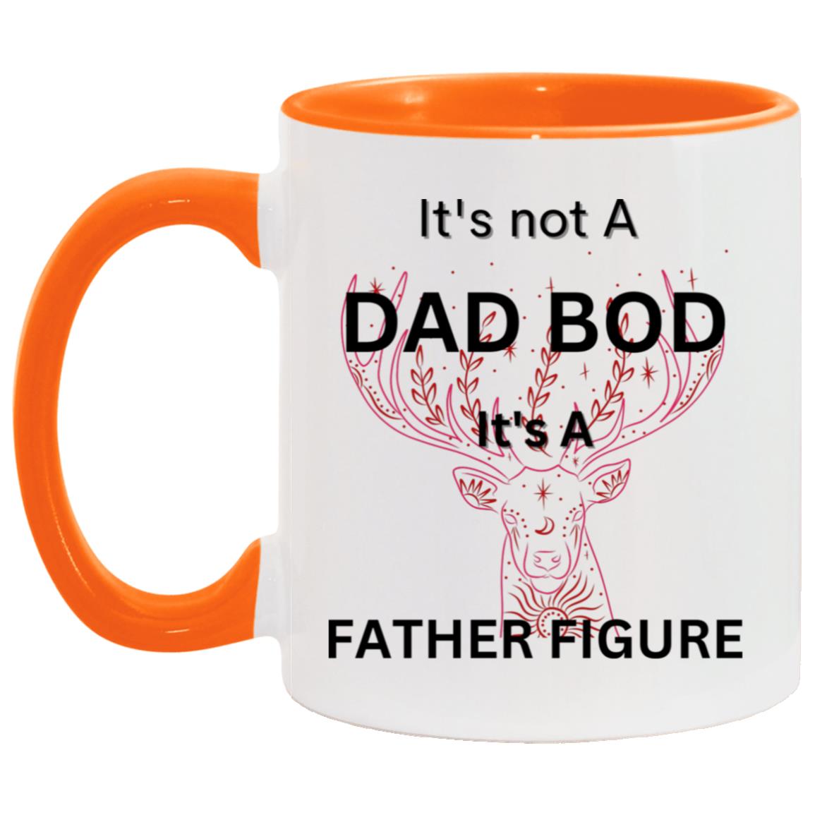 11oz Accent Mug -- It's not a Dad Bod -- It's a Father Figure -- Red Deer