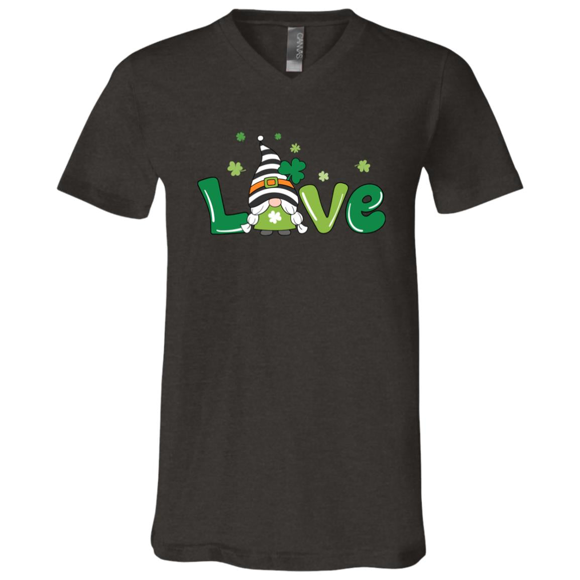 clover love gnome 3005 Unisex Jersey SS V-Neck T-Shirt