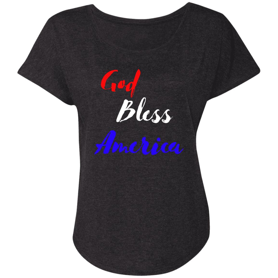 God bless America red white blue NL6760 Ladies' Triblend Dolman Sleeve