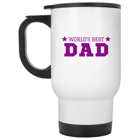 World's Best Dad -- White Travel Mug