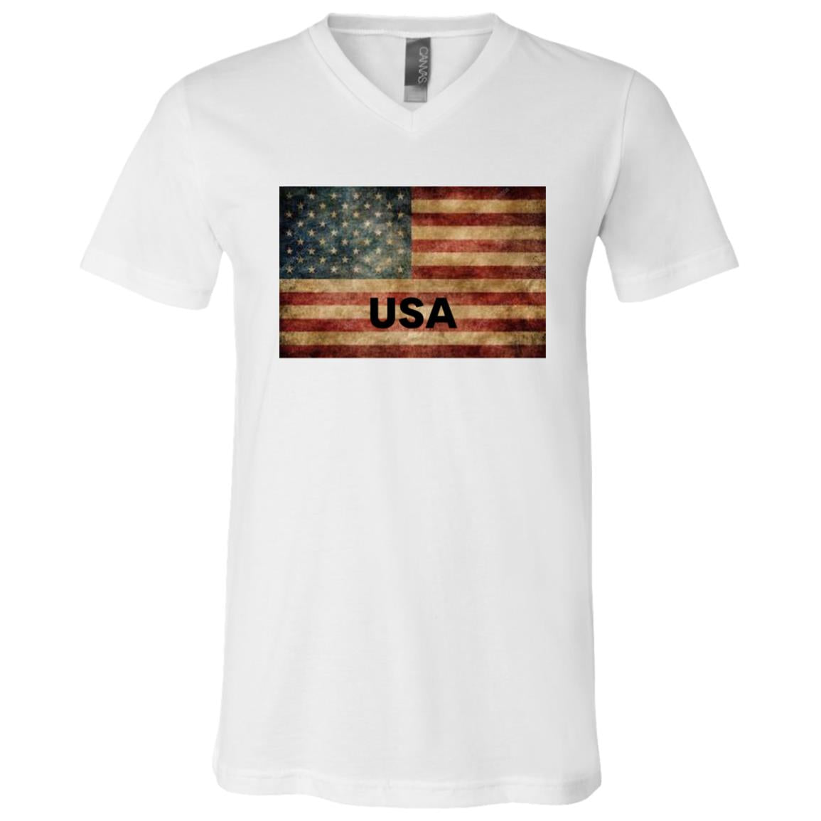 American Flag -- Unisex Jersey SS V-Neck T-Shirt