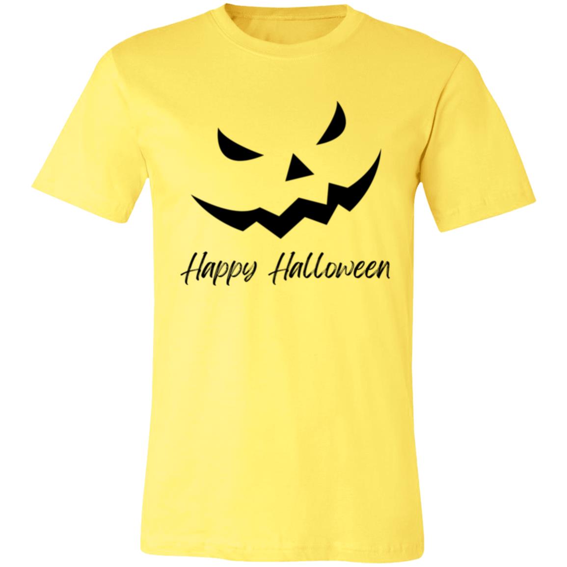 Scary Jack O Lantern Face -- Unisex Jersey Short-Sleeve T-Shirt