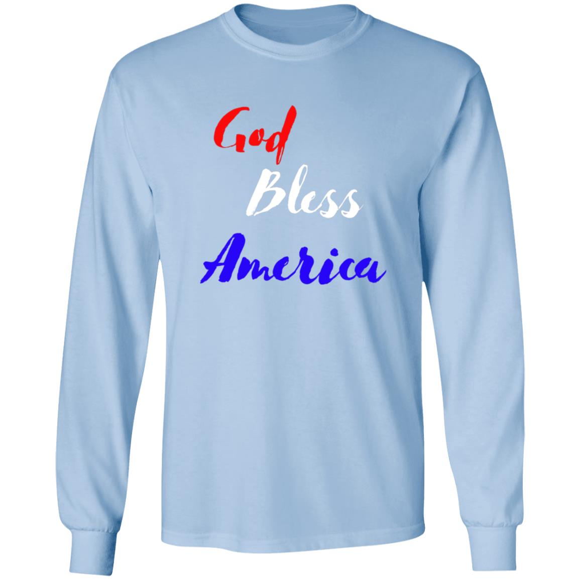 God bless America red white blue CLOSEOUT - G240 LS Ultra Cotton T-Shirt