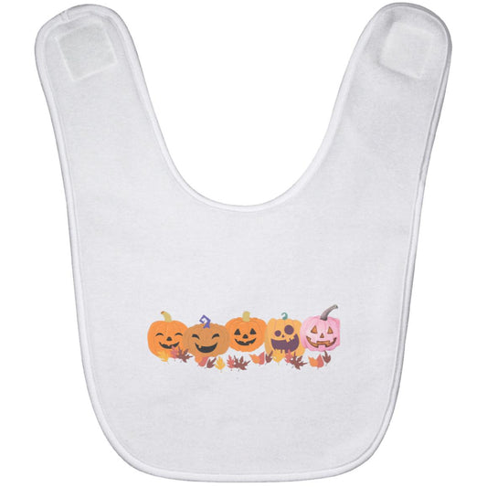 Jack 0 Lanterns in a Row -- Baby Bib