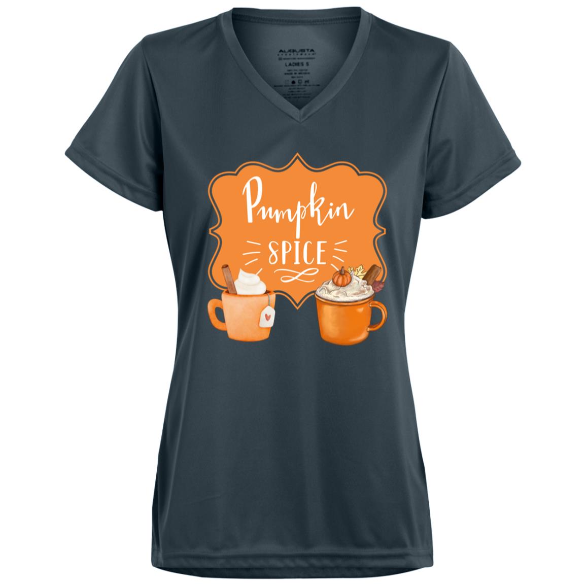 Pumpkin Spice Latte Orange -- CLOSEOUT -- Ladies’ Moisture-Wicking V-Neck Tee