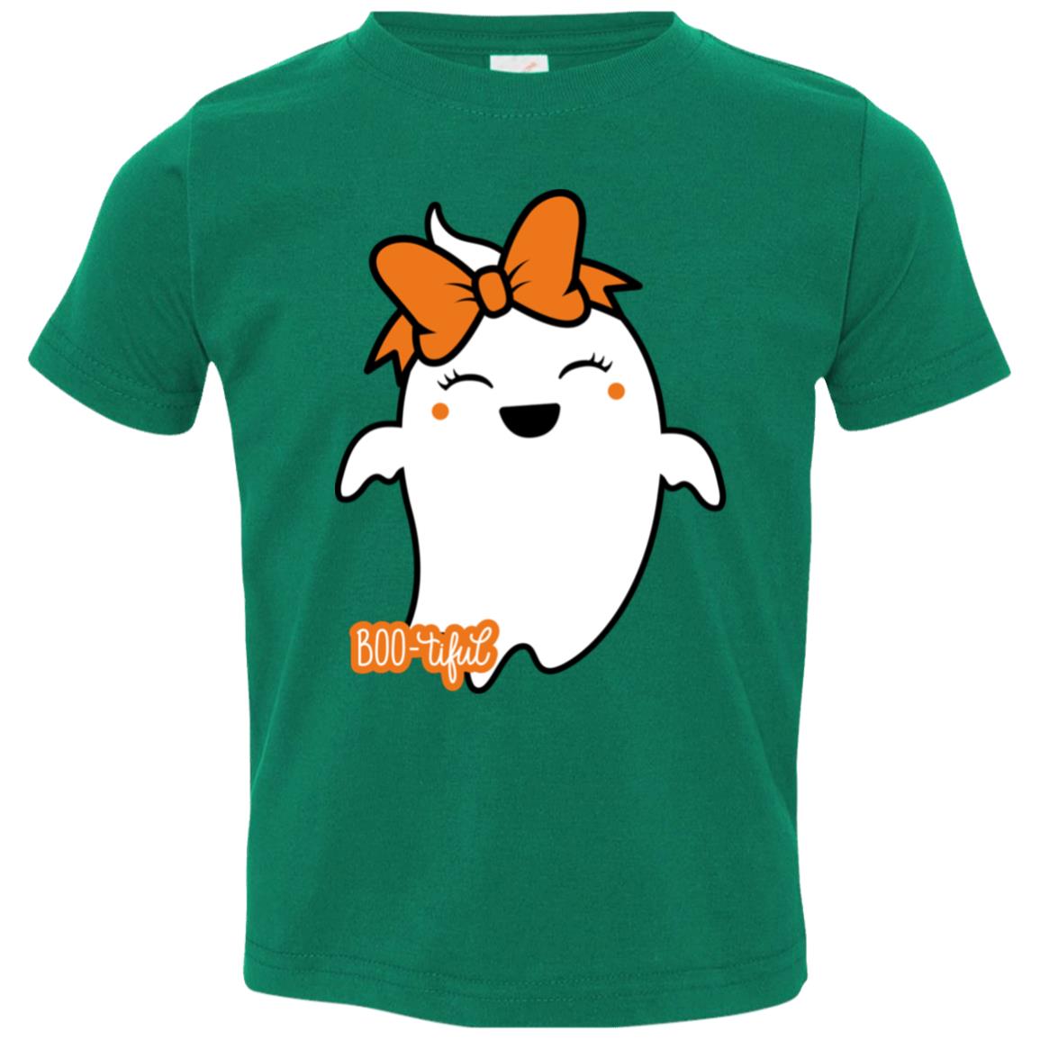 Boo-tiful Ghost with Bow 3321 Toddler Jersey T-Shirt