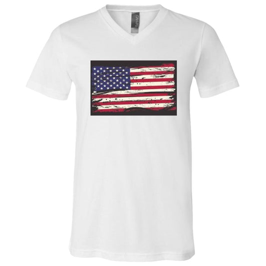 American Flag -- Unisex Jersey SS V-Neck T-Shirt