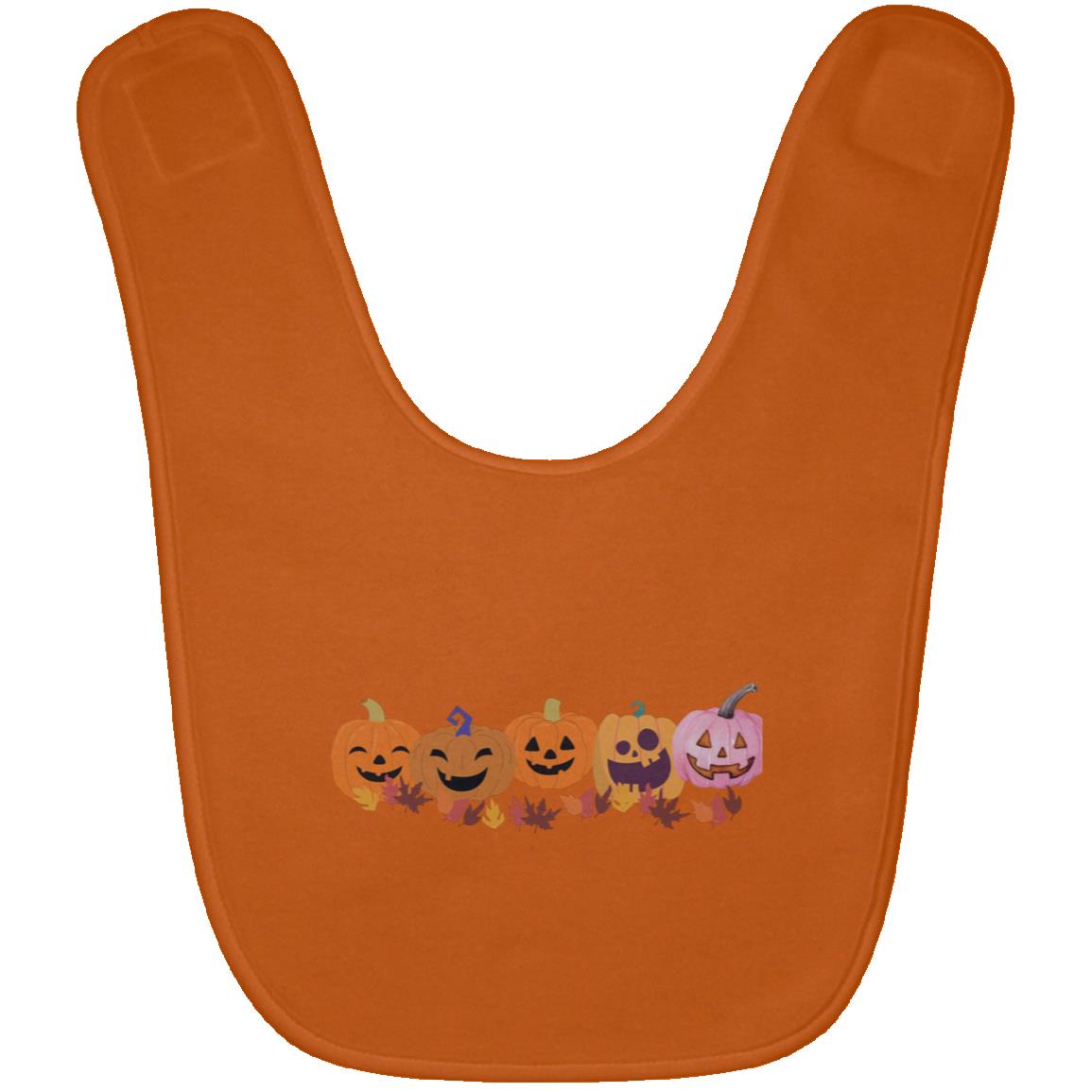 Jack 0 Lanterns in a Row -- Baby Bib