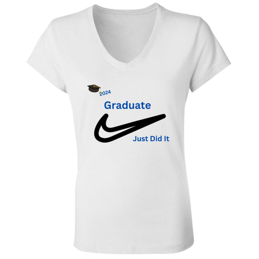 2024 Graduation -- Ladies' Jersey V-Neck T-Shirt