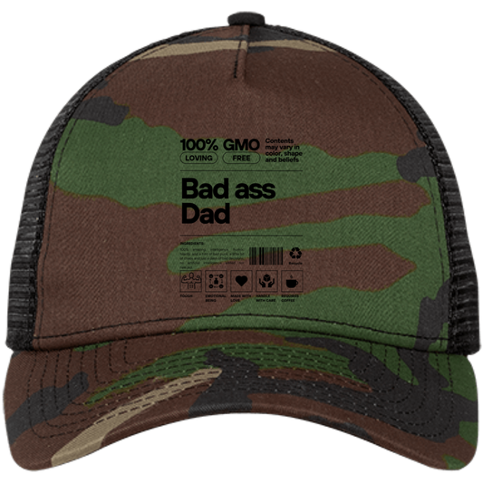 Bad Ass Dad -- Embroidered Snapback Trucker Cap