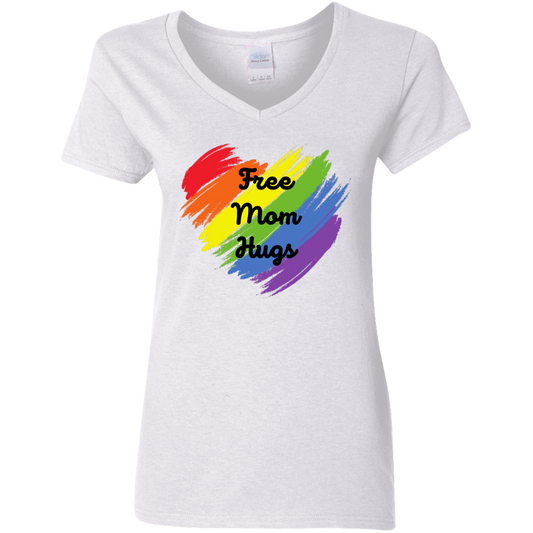 Free Mom Hugs -- Ladies' V-Neck T-Shirt