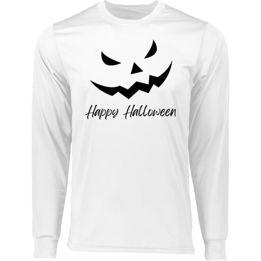 Scary Jack O Lantern Face CLOSEOUT -- Long Sleeve Moisture-Wicking Tee